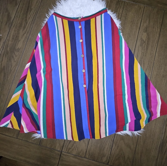 Vibrant Striped A-Line Skirt - Picture 2 of 3